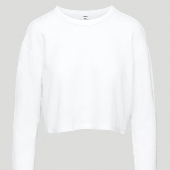 Aritzia Sunday Best Cropped Waffle Knit Size Medium - Picture 4 of 4